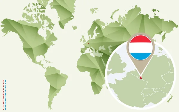 Infographic voor Luxemburg gedetailleerde kaart van Luxemburg met vlag. — Stockvector
