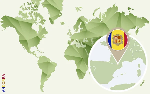 Infográfico de Andorra, mapa detalhado de Andorra com bandeira . — Vetor de Stock