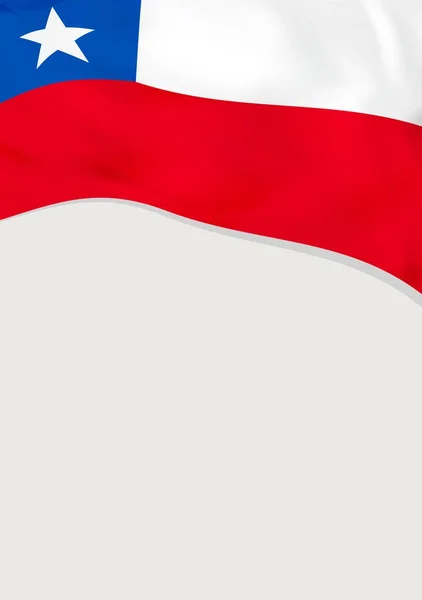 Şili bayrağı ile broşür tasarım. Vektör şablonu. — Stok Vektör
