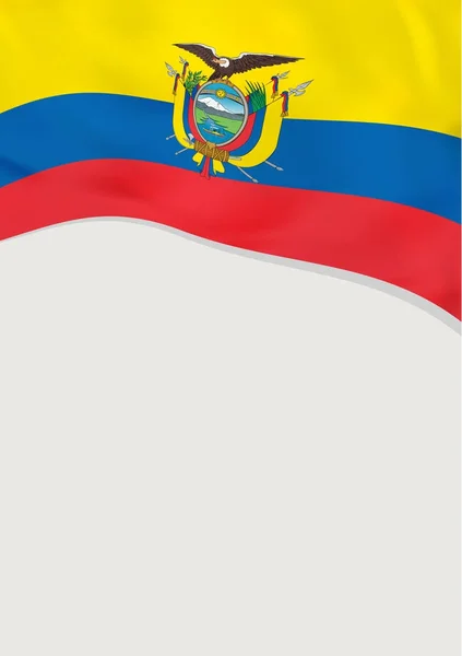 Projekt ulotki z flaga Ekwadoru. Szablon wektor. — Wektor stockowy