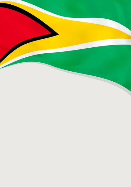 Broschyr design med flagga av Guyana. Vector mall. — Stock vektor
