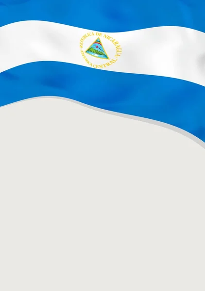 Leták design s Vlajka Nikaraguy. Vektor šablona. — Stockový vektor