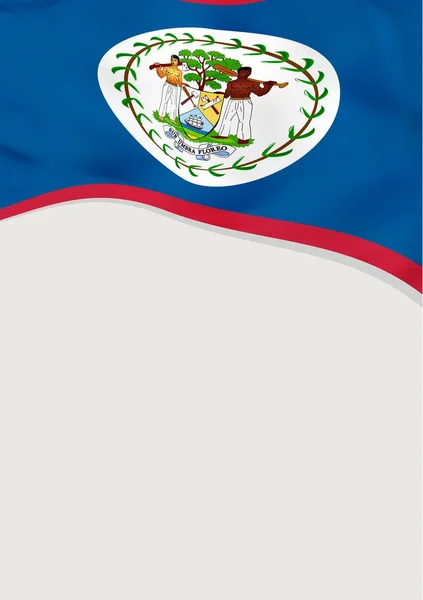 ベリーズの国旗とリーフレットのデザイン。ベクトル テンプレート. — ストックベクタ