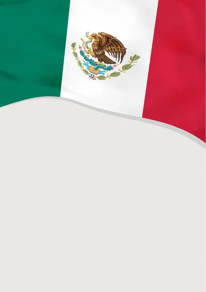 Desenho de folheto com bandeira do México. Modelo de vetor . — Vetor de Stock
