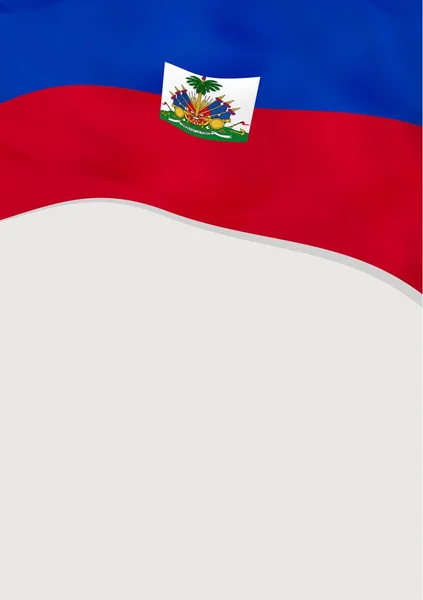 Dépliant design avec drapeau d'Haïti. Modèle vectoriel . — Image vectorielle