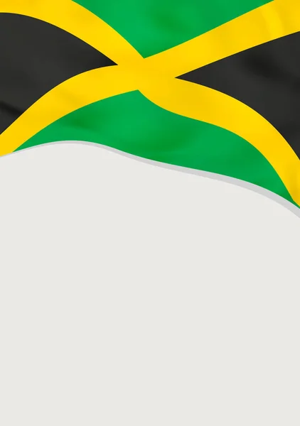 Foglio di design con bandiera giamaicana. Modello vettoriale . — Vettoriale Stock