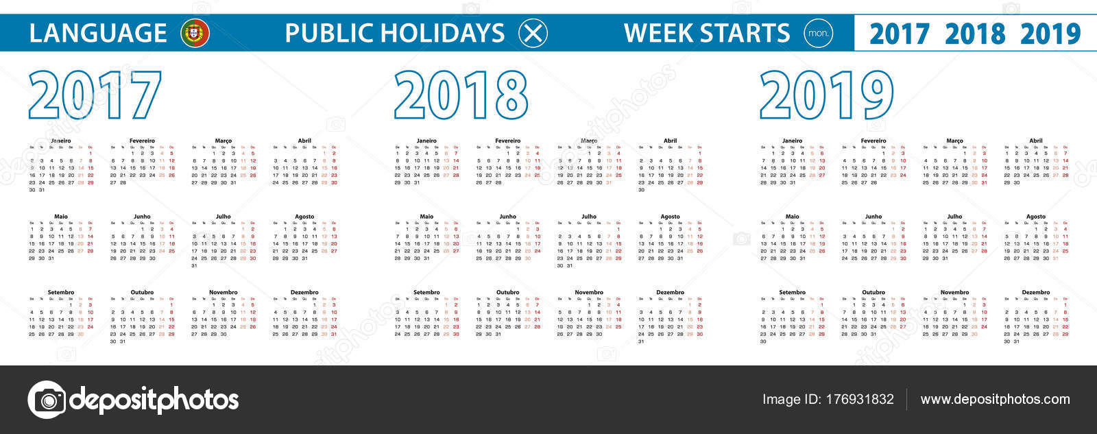 Modele De Calendrier Simple En Portugais Pour 17 18 19 Ans Image Vectorielle Par Boldg C Illustration Modele De Calendrier Simple En Portugais Pour 17 18 19 Ans Image Vectorielle Par Boldg C Illustration