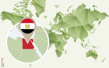 Infographic Mısır, Mısır Detaylı Haritası bayrak ile için. 