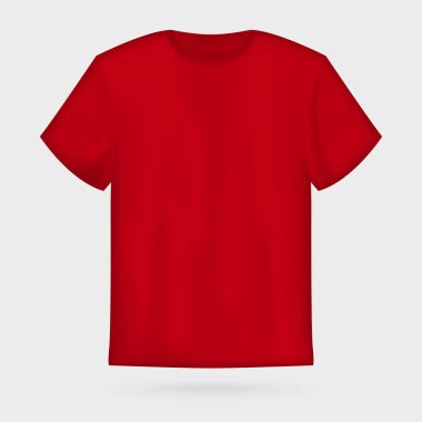 Kırmızı vektör erkek t-shirt mockup.