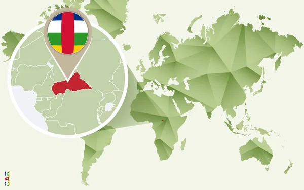 Infographic Orta Afrika Cumhuriyeti için araba wi Haritası Detaylı — Stok Vektör