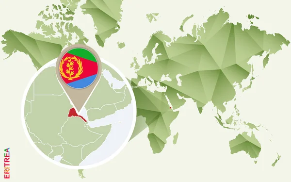Infographie pour l'Érythrée, carte détaillée de l'Érythrée avec drapeau . — Image vectorielle