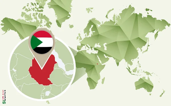 Infografik för Sudan, detaljerad karta över Sudan med flagga. — Stock vektor