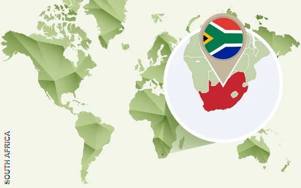 Инфографика для ЮАР, подробная карта ЮАР с флагом . — стоковый вектор