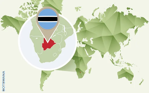Infographie pour le Botswana, carte détaillée de Botswana avec drapeau . — Image vectorielle