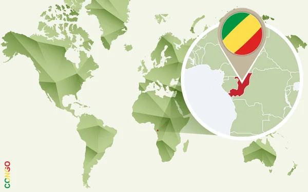 Infográfico para Congo, mapa detalhado de Congo com bandeira . —  Vetores de Stock