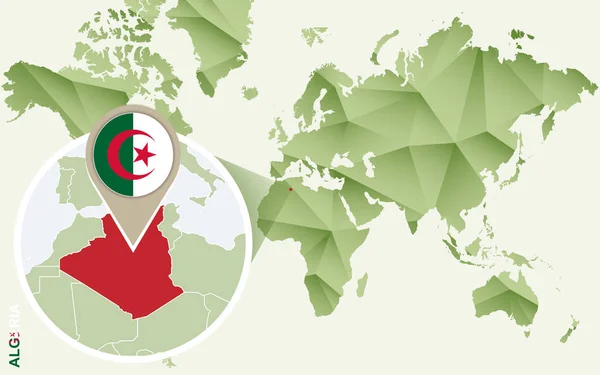 Infografik för Algeriet, detaljerad karta över Algeriet med flagga. — Stock vektor