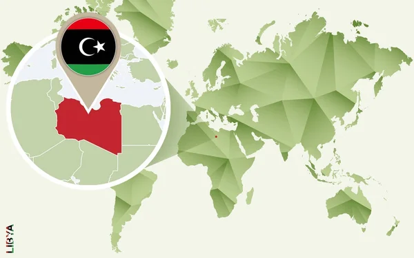 Infografik für libyen, detaillierte Karte von libyen mit Flagge. — Stockvektor