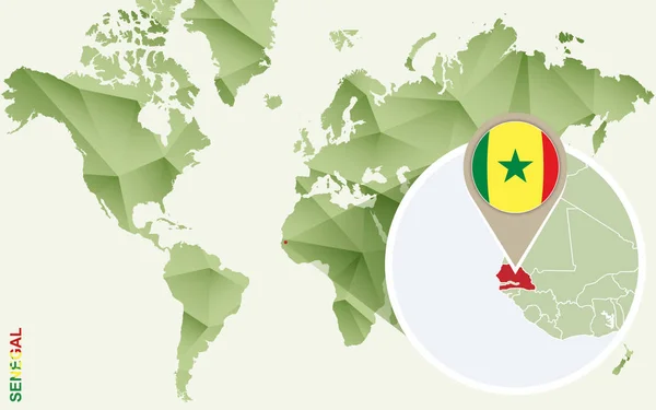 Infografik för Senegal, detaljerad karta över Senegal med flagga. — Stock vektor