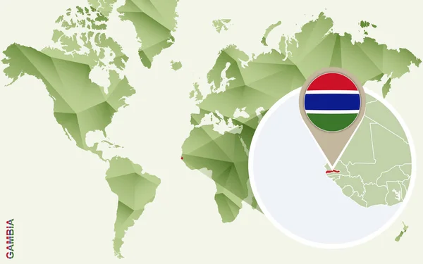 Infographic 감비아, 플래그와 감비아의 상세한 지도 대 한. — 스톡 벡터