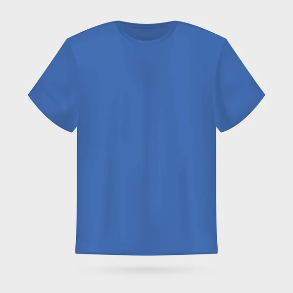 T-shirt homme vecteur bleu maquette . — Image vectorielle