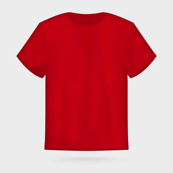 Макет мужской футболки с красным вектором . — стоковый вектор