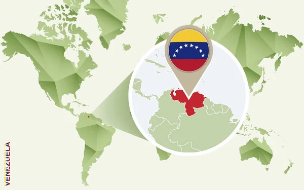 Infografika pro Venezuela, podrobná mapa Venezuely s vlajkou. — Stockový vektor