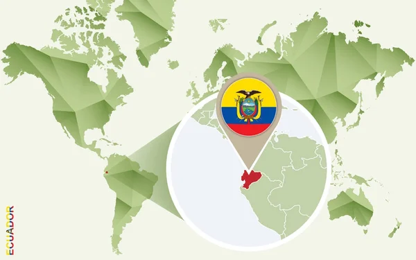 Infographic 에콰도르, 에콰도르의 국기와 함께 상세한 지도. — 스톡 벡터