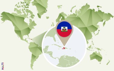 Infographic Haiti, Haiti Detaylı Haritası bayrak ile. 