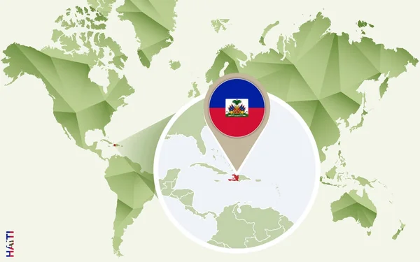 Infographic voor Haïti, gedetailleerde kaart van Haïti met vlag. — Stockvector