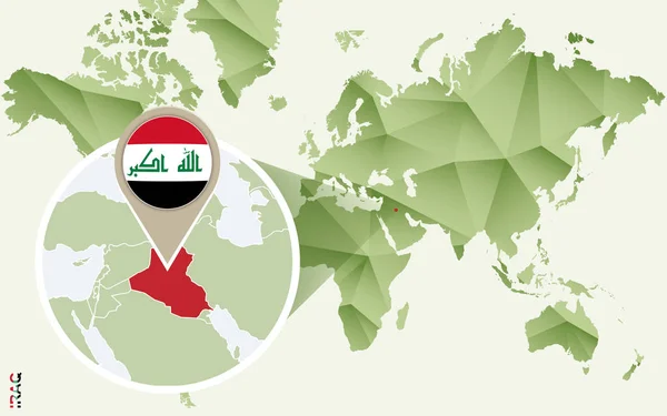 Infographic voor Irak, gedetailleerde kaart van Irak met vlag. — Stockvector