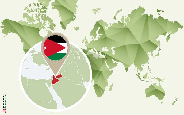 Infográfico para Jordânia, mapa detalhado de Jordânia com bandeira . — Vetor de Stock