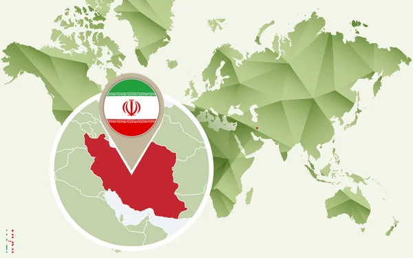 Infografía para Irán, mapa detallado de Irán con la bandera . — Archivo Imágenes Vectoriales