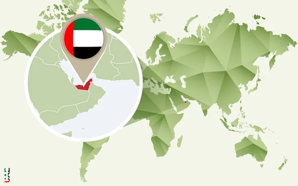 Инфографика для Объединенных Арабских Эмиратов, подробная карта ОАЭ с флагом . — стоковый вектор