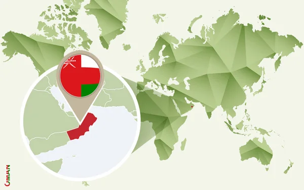Infographie de Oman, carte détaillée de Oman avec drapeau . — Image vectorielle