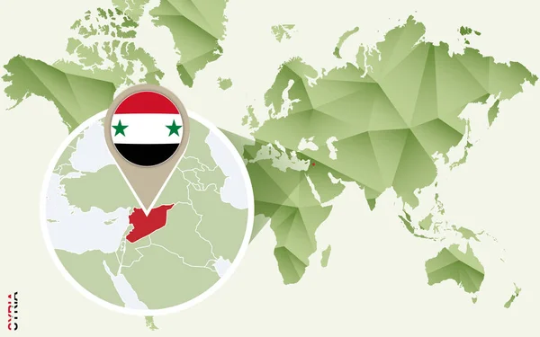 Infografía para Siria, mapa detallado de Siria con bandera . — Archivo Imágenes Vectoriales