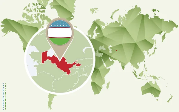 Infographie de l'Ouzbékistan, carte détaillée de l'Ouzbékistan avec drapeau — Image vectorielle