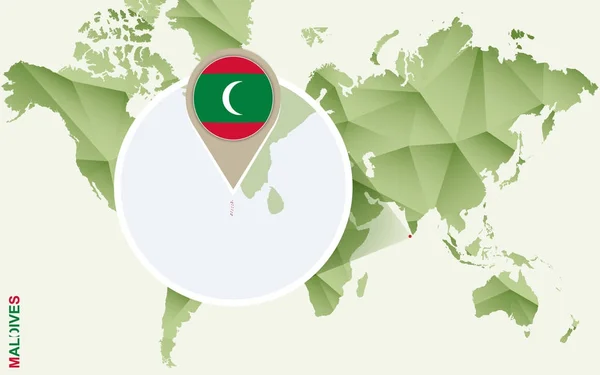 Infografía para Maldivas, mapa detallado de Maldivas con bandera . — Archivo Imágenes Vectoriales