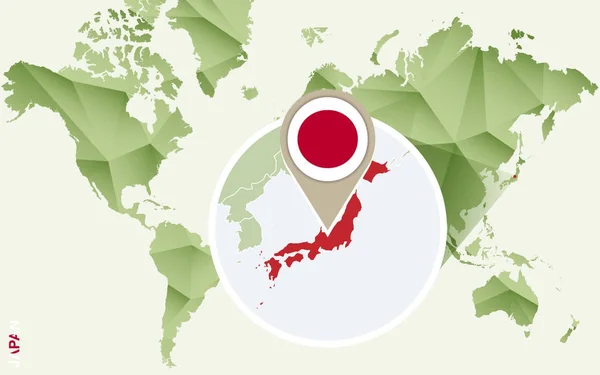 Infografía para Japón, mapa detallado de Japón con bandera . — Vector de stock