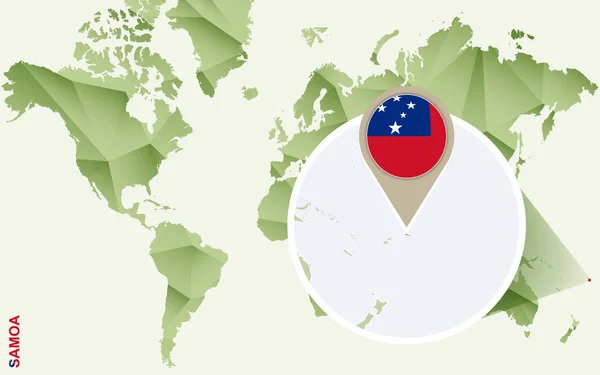 Znajdziecie tam Samoa, szczegółową mapę Samoa z flagą. — Wektor stockowy