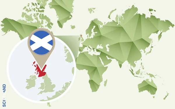 Infografik für Schottland, detaillierte Karte von Schottland mit Flagge. — Stockvektor