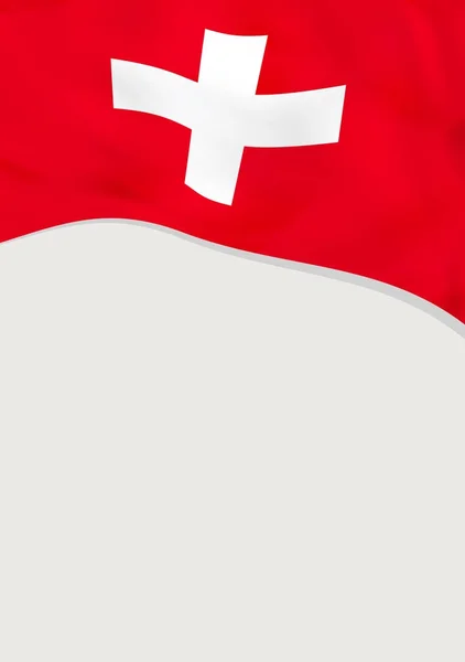 スイス連邦共和国の国旗とデザインのリーフレット。ベクトル テンプレート. — ストックベクタ
