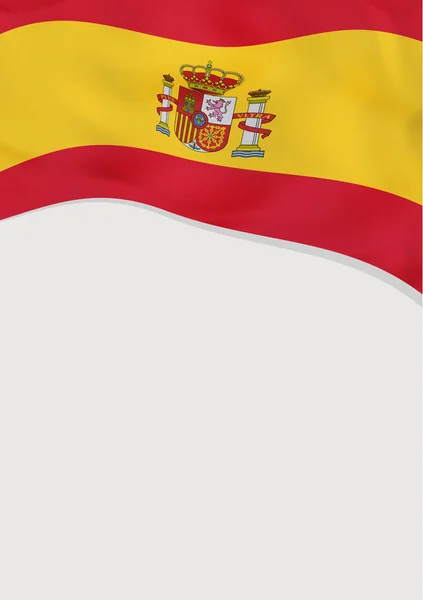 Desenho de folheto com bandeira da Espanha. Modelo de vetor . — Vetor de Stock
