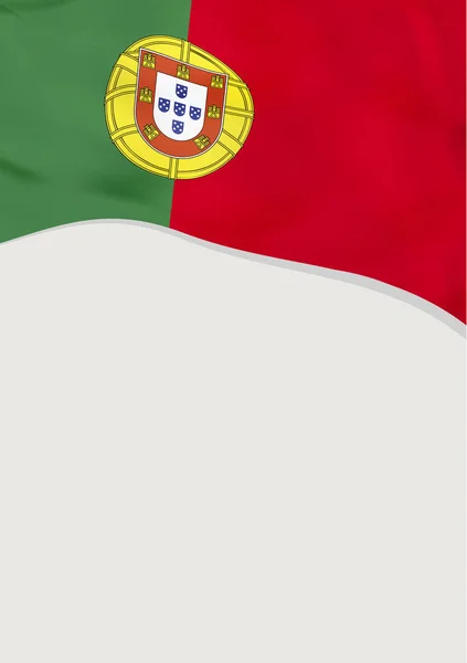 Дизайн листовки с флагом Португалии. Векторный шаблон . — стоковый вектор