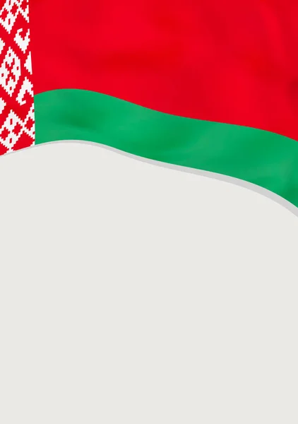 Disegno di depliant con bandiera della Bielorussia. Modello vettoriale . — Vettoriale Stock