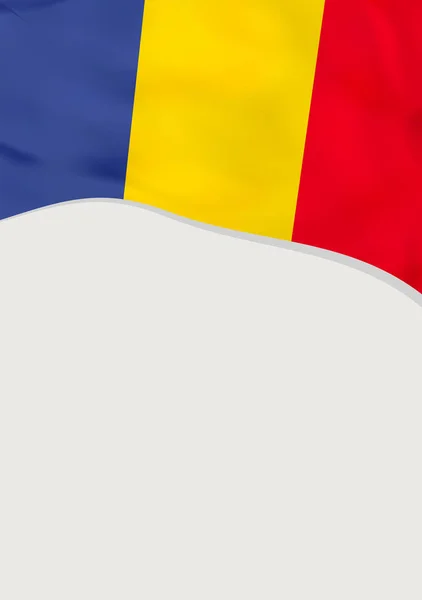 Desenho de folheto com bandeira da Romênia. Modelo de vetor . —  Vetores de Stock