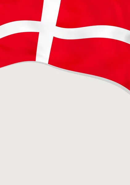 Leták design s vlajkou Dánska. Vektor šablona. — Stockový vektor