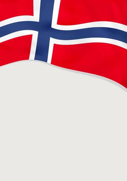 Desenho de folheto com bandeira da Noruega. Modelo de vetor . —  Vetores de Stock