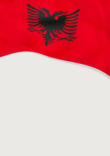 Diseño de folleto con bandera de Albania. Plantilla vectorial . — Vector de stock