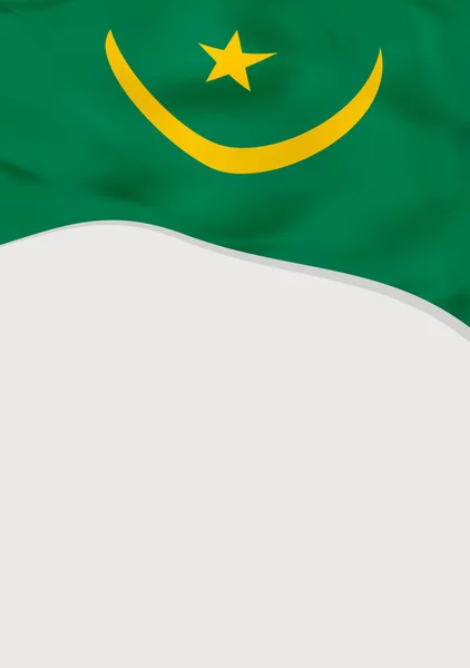모리타니의 국기와 전단지 디자인입니다. 벡터 템플릿. — 스톡 벡터
