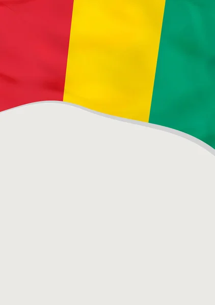 带几内亚国旗的传单设计。矢量模板. — 图库矢量图片